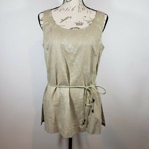Address by Maggy Linen Blend Tank Top with Waist Tie Size 10
